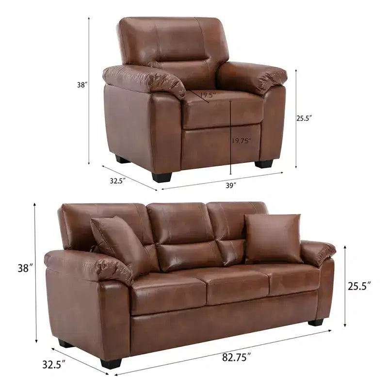 Kunstledersofa und -sessel, ultimativ bequemes Sofa fürs Wohnzimmer - Morden Fort