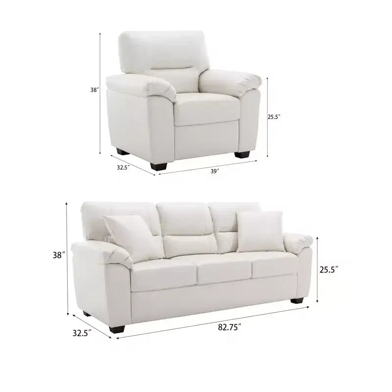 Kunstledersofa und -sessel, ultimativ bequemes Sofa fürs Wohnzimmer - Morden Fort