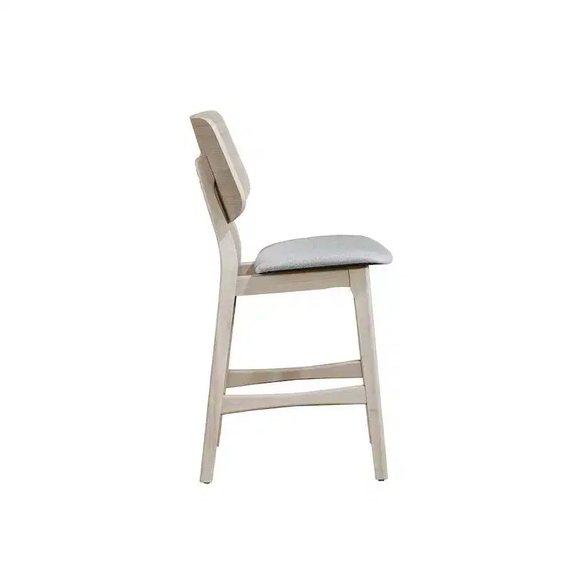 New Classic Furniture, Set da pranzo Oscar 5 pezzi in legno, altezza bancone, in frassino bianco