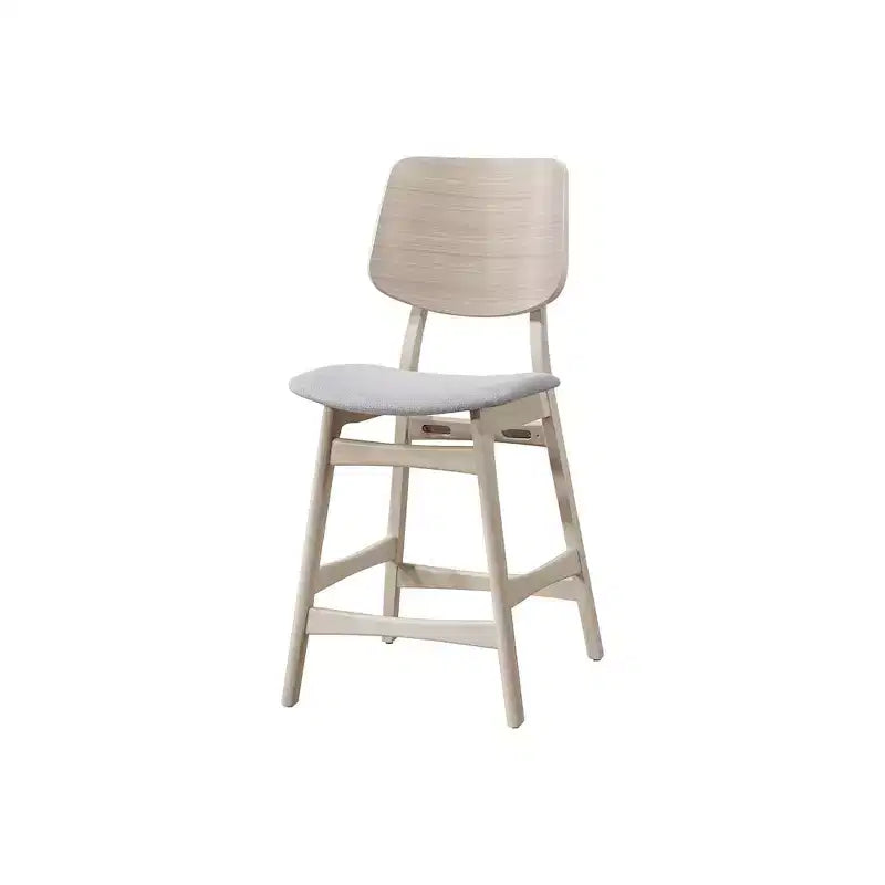 New Classic Furniture, Set da pranzo Oscar 5 pezzi in legno, altezza bancone, in frassino bianco