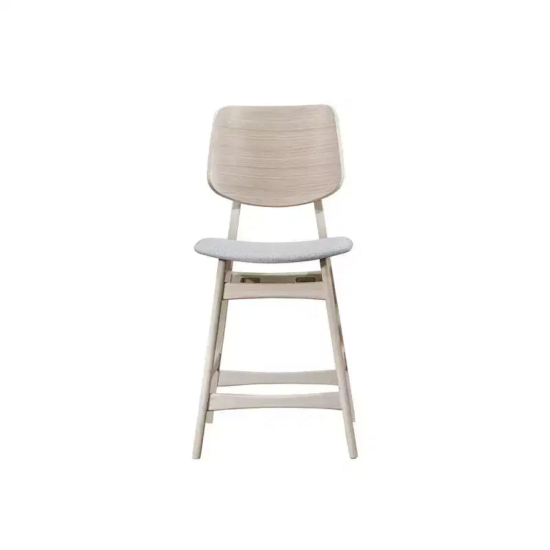 New Classic Furniture, Set da pranzo Oscar 5 pezzi in legno, altezza bancone, in frassino bianco