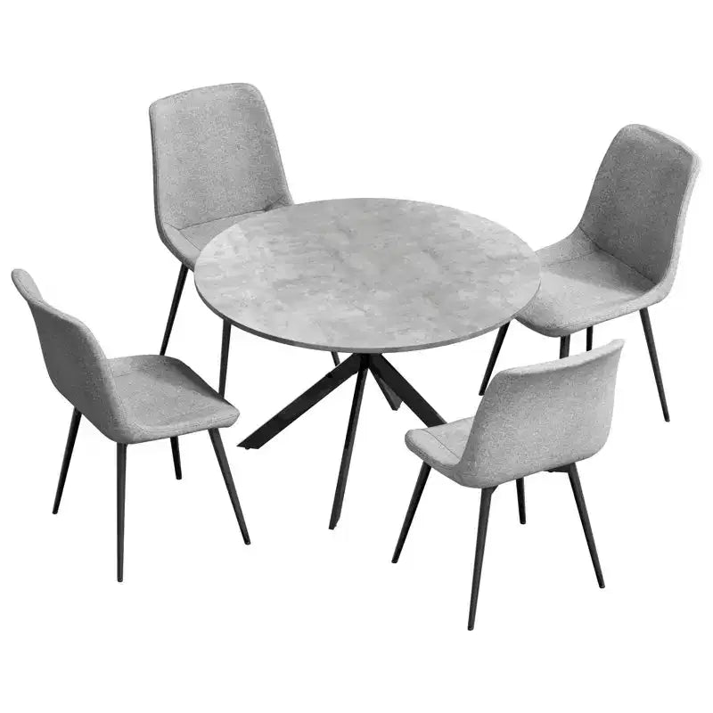 Set da tavolo da pranzo rotondo EROMMY 47.2, tavolo da cucina moderno con 4 sedie