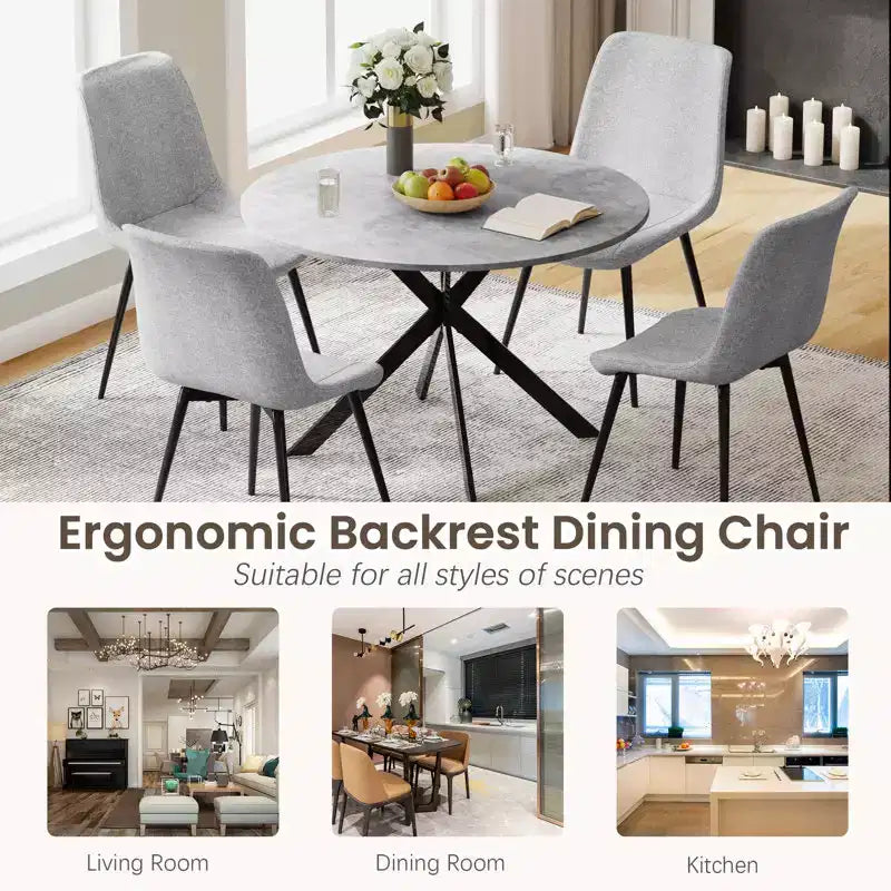 Set da tavolo da pranzo rotondo EROMMY 47.2, tavolo da cucina moderno con 4 sedie