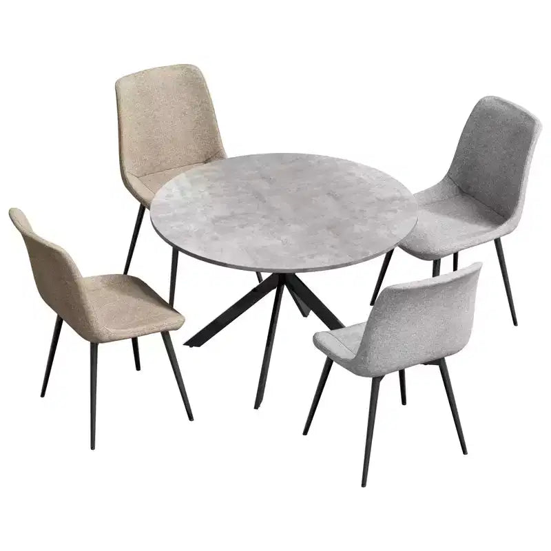 Set da tavolo da pranzo rotondo EROMMY 47.2, tavolo da cucina moderno con 4 sedie