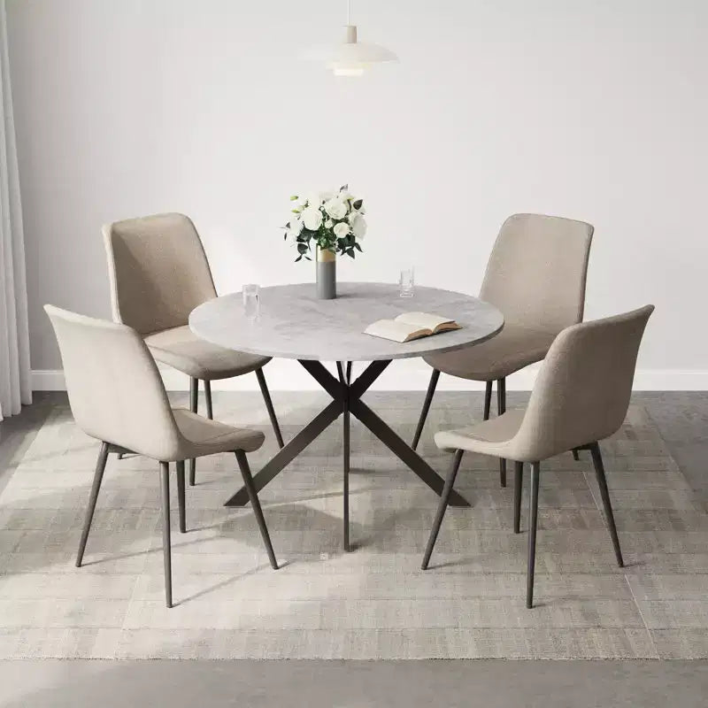 Set da tavolo da pranzo rotondo EROMMY 47.2, tavolo da cucina moderno con 4 sedie