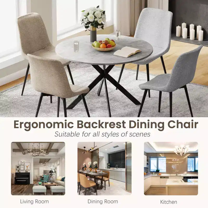 Set da tavolo da pranzo rotondo EROMMY 47.2, tavolo da cucina moderno con 4 sedie