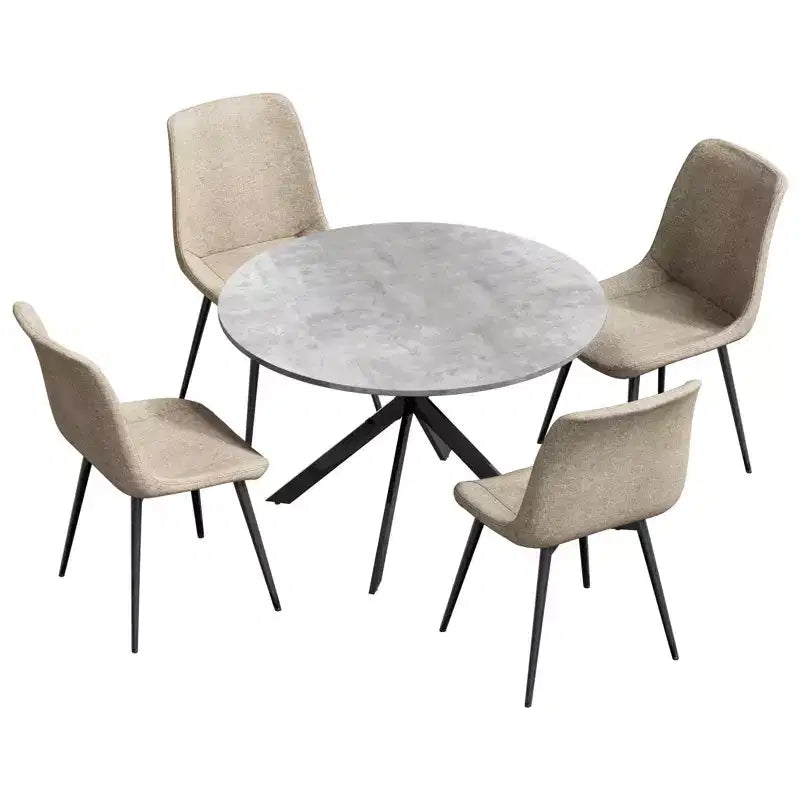 Set da tavolo da pranzo rotondo EROMMY 47.2, tavolo da cucina moderno con 4 sedie