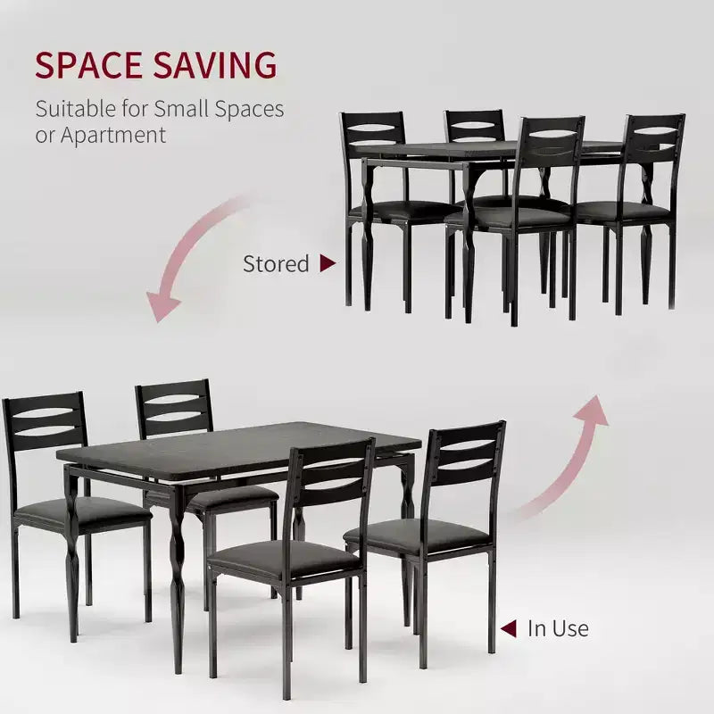 Set tavolo da pranzo da 5 pezzi, set tavolo da pranzo e sedie in stile industriale per 4 persone