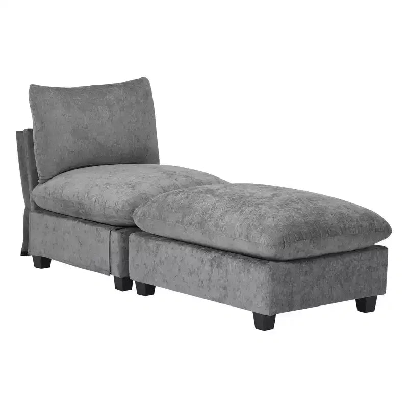 WestinTrends Augusta 68.5 Poltrona chaise longue da interno imbottita in ciniglia