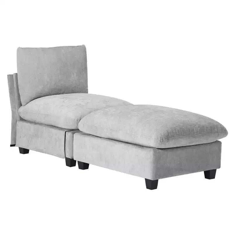 WestinTrends Augusta 68.5 Poltrona chaise longue da interno imbottita in ciniglia