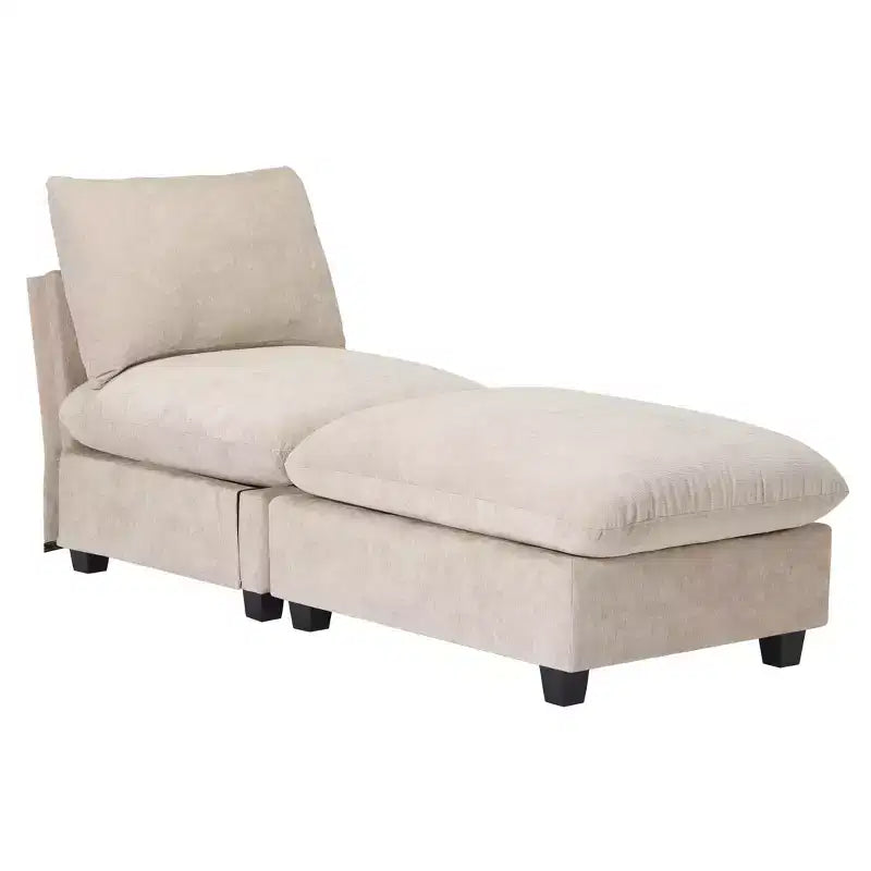 WestinTrends Augusta 68.5 Poltrona chaise longue da interno imbottita in ciniglia