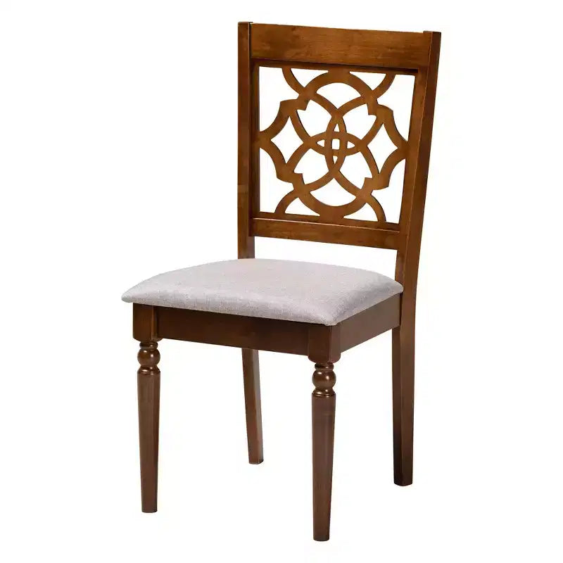 Set da pranzo da 5 pezzi Baxton Studio Renaud moderno in legno grigio e marrone noce