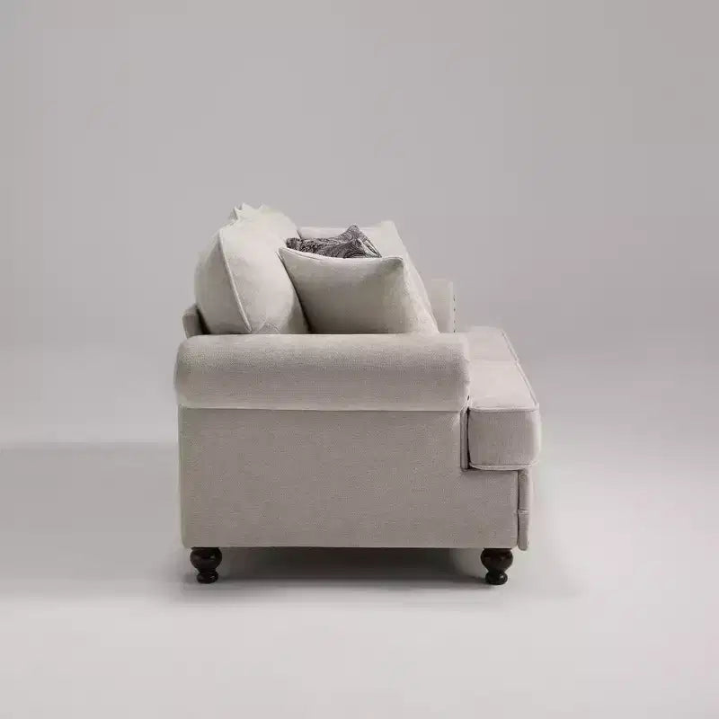 Piece Living Room Set, Modern Farmhouse Chenille Sofa and Loveseat with Nailhead Trim, Floral Accent Chair