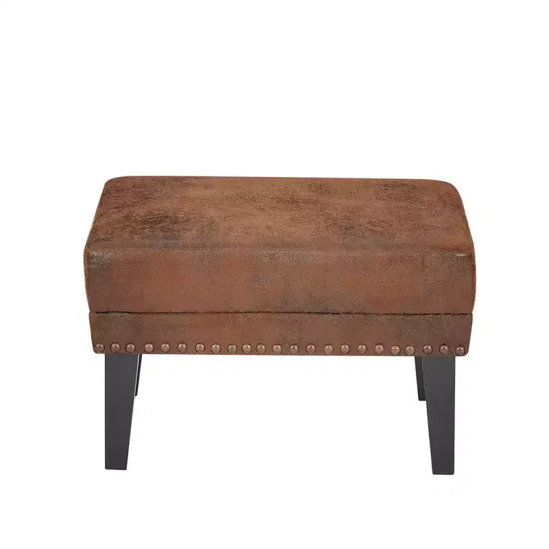 Christopher Knight Home Morgan vintage loungestoel met hoge rugleuning en verweerde afwerking, met voetenbank
