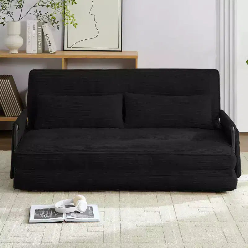 Mjkone multifunktionales Schlafsofa zum Zusammenklappen, Schlafsofa-Set für den Boden, bequemes Sofa mit Kissen, Rückenlehne mit 6 verstellbaren Positionen