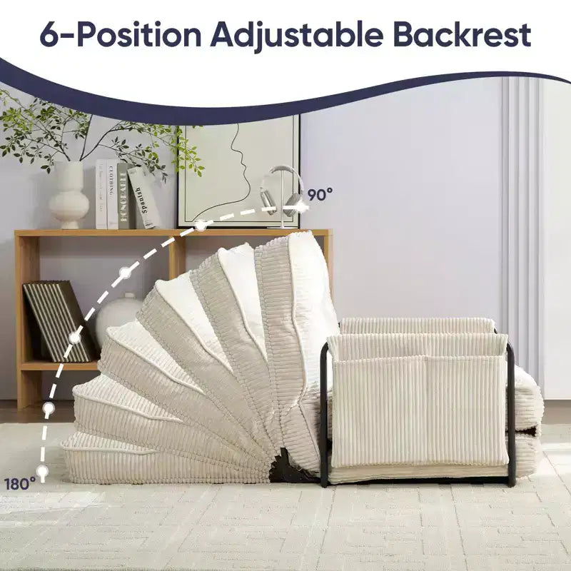 Mjkone multifunktionales Schlafsofa zum Zusammenklappen, Schlafsofa-Set für den Boden, bequemes Sofa mit Kissen, Rückenlehne mit 6 verstellbaren Positionen