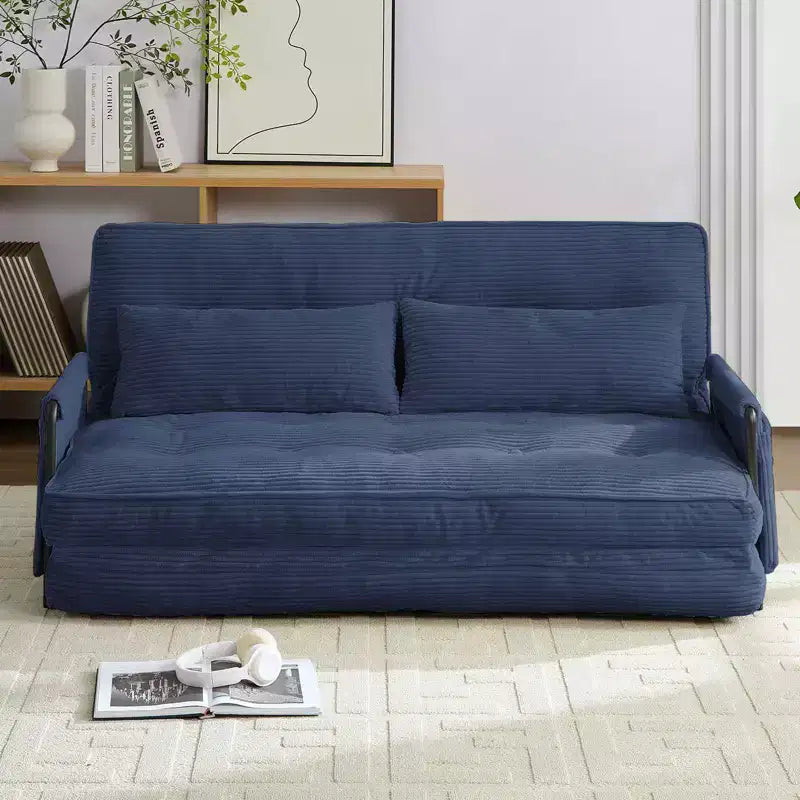Mjkone multifunktionales Schlafsofa zum Zusammenklappen, Schlafsofa-Set für den Boden, bequemes Sofa mit Kissen, Rückenlehne mit 6 verstellbaren Positionen