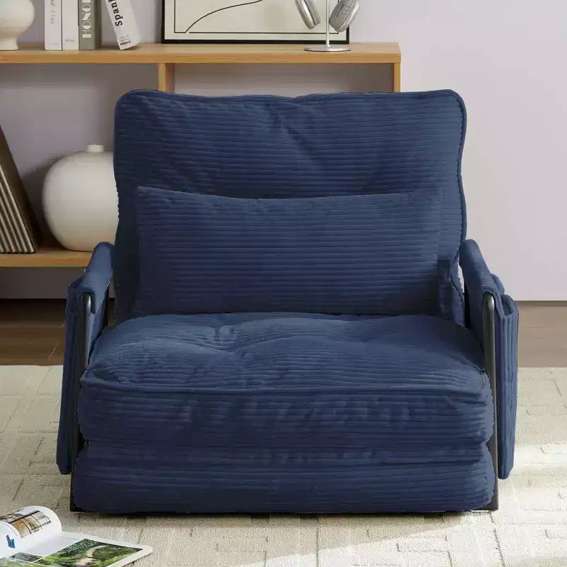 Mjkone multifunktionales Schlafsofa zum Zusammenklappen, Schlafsofa-Set für den Boden, bequemes Sofa mit Kissen, Rückenlehne mit 6 verstellbaren Positionen