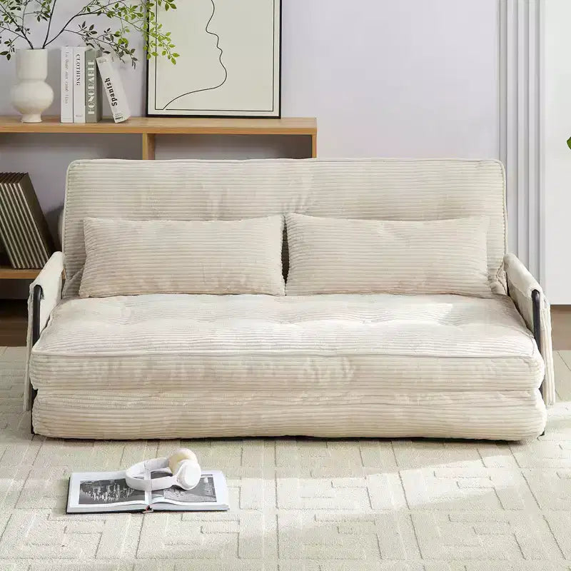 Mjkone multifunktionales Schlafsofa zum Zusammenklappen, Schlafsofa-Set für den Boden, bequemes Sofa mit Kissen, Rückenlehne mit 6 verstellbaren Positionen