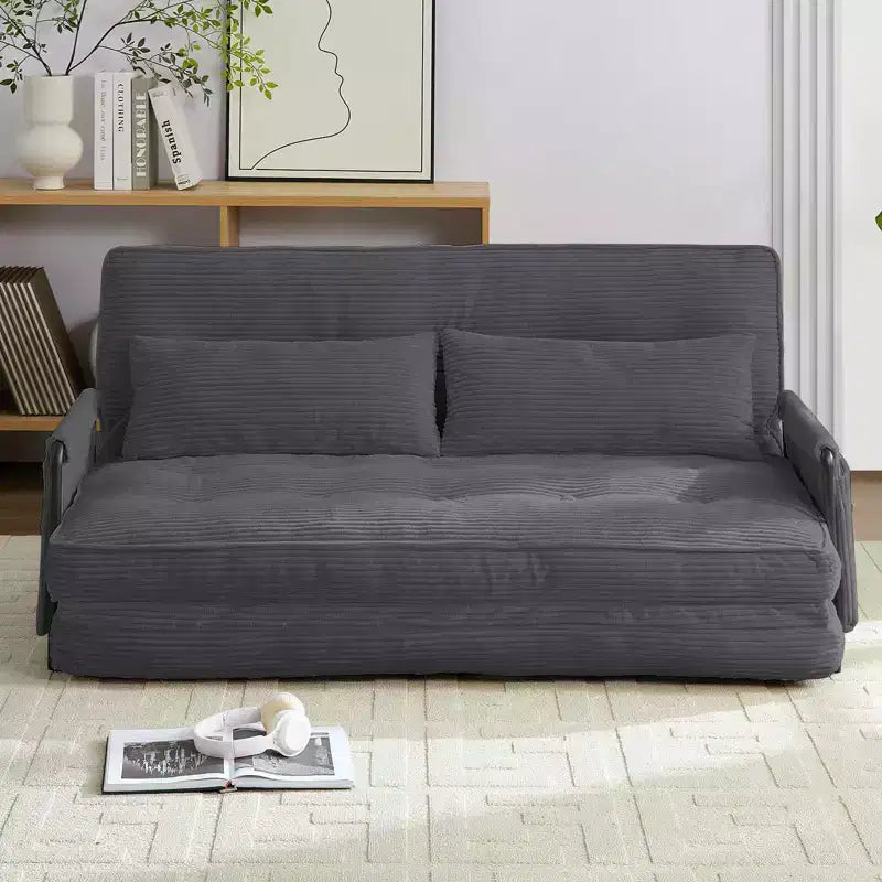 Mjkone multifunktionales Schlafsofa zum Zusammenklappen, Schlafsofa-Set für den Boden, bequemes Sofa mit Kissen, Rückenlehne mit 6 verstellbaren Positionen