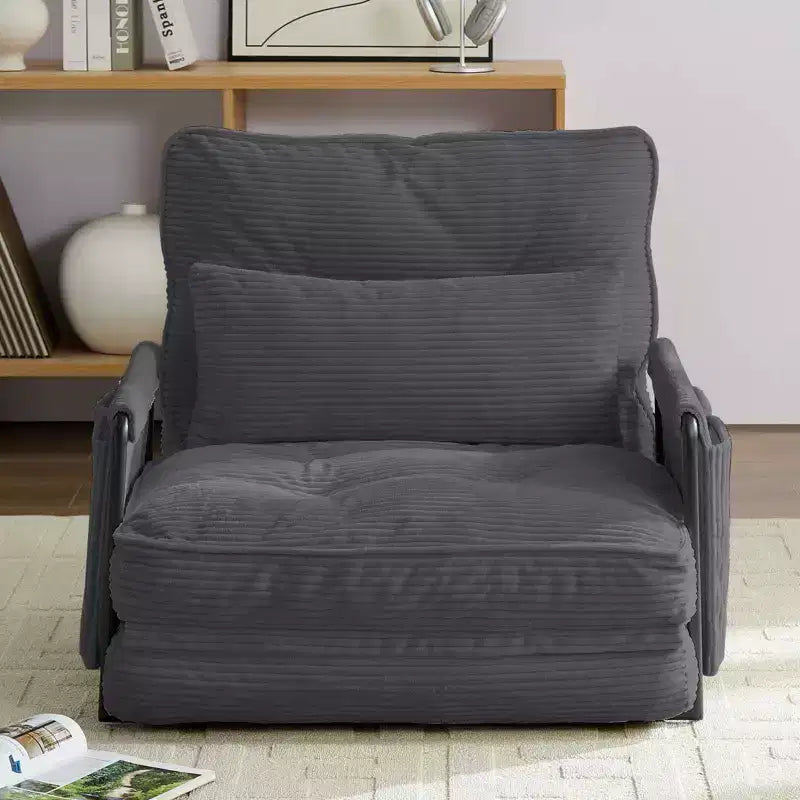 Mjkone multifunktionales Schlafsofa zum Zusammenklappen, Schlafsofa-Set für den Boden, bequemes Sofa mit Kissen, Rückenlehne mit 6 verstellbaren Positionen