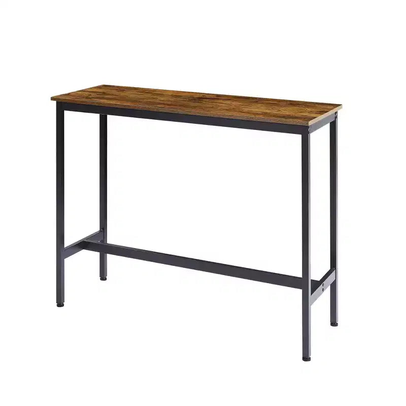 Set da 3 Pezzi Tavolo da Bar Rustico GDFStudio Briar con Sgabelli da Bar Imbottiti in Similpelle