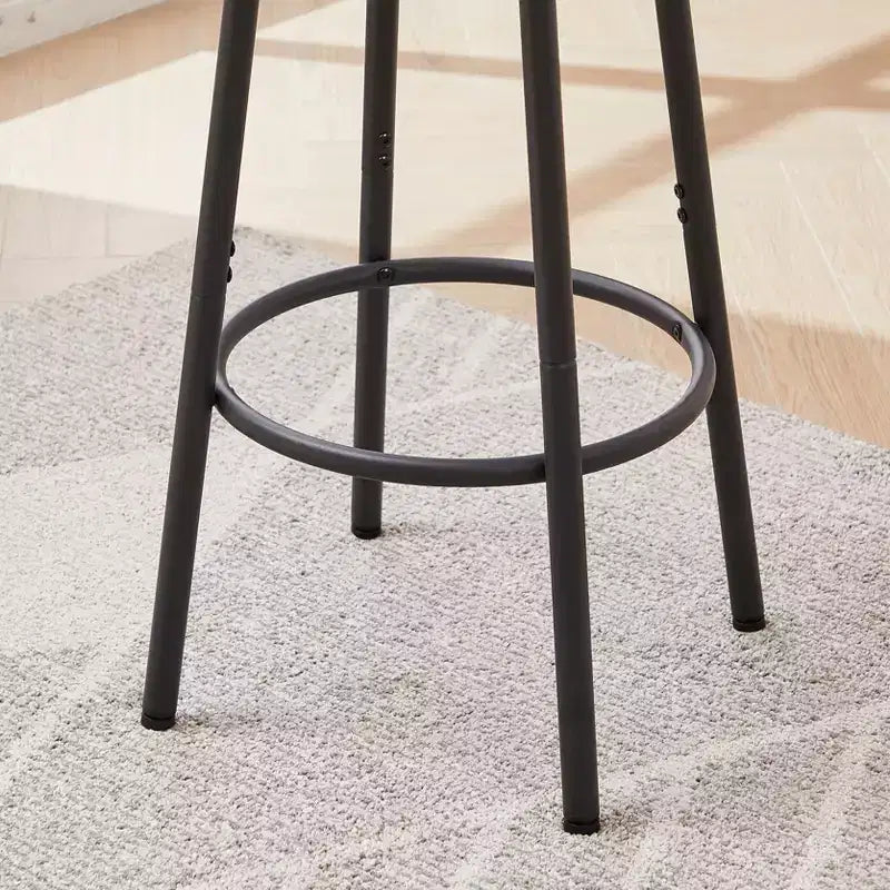 Set da 3 Pezzi Tavolo da Bar Rustico GDFStudio Briar con Sgabelli da Bar Imbottiti in Similpelle