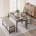 GustoWave Dining Table Set for 4, Storage Wine Rack