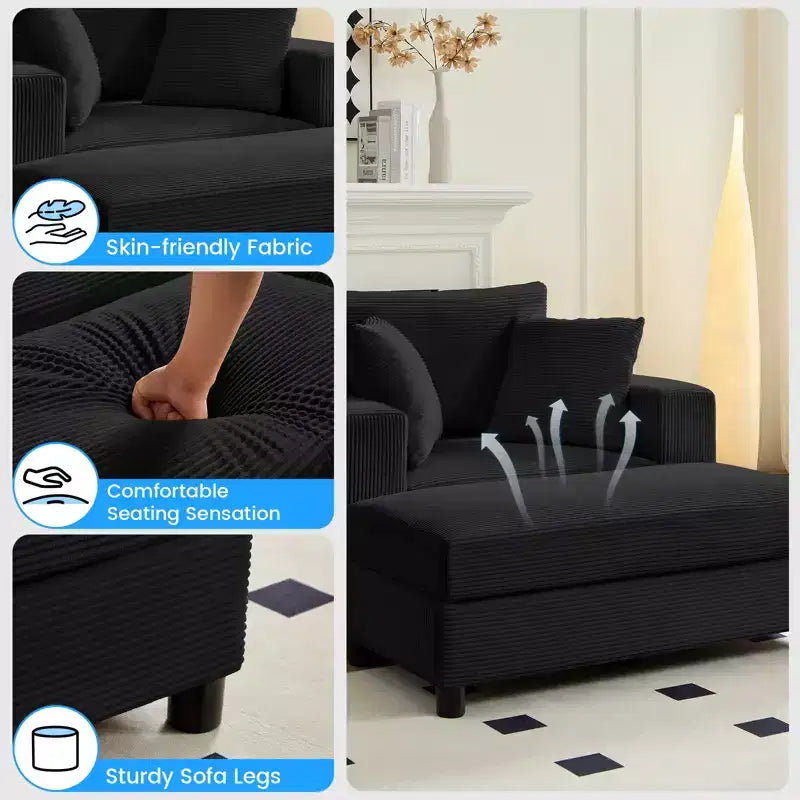 Mjkone udobna ležaljka od samta, duboko sjedalo, sofa na razvlačenje s prostorom za odlaganje, tapecirana sofa za jednu ili dvije osobe