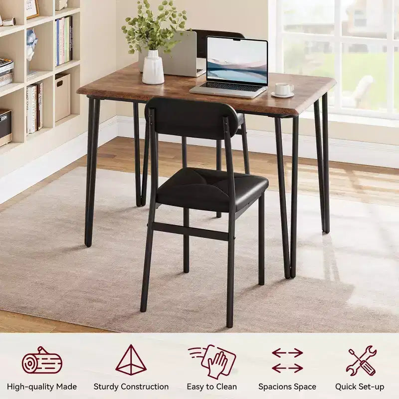 Set tavolo da pranzo 4 pezzi, con 4 sedie per piccoli spazi