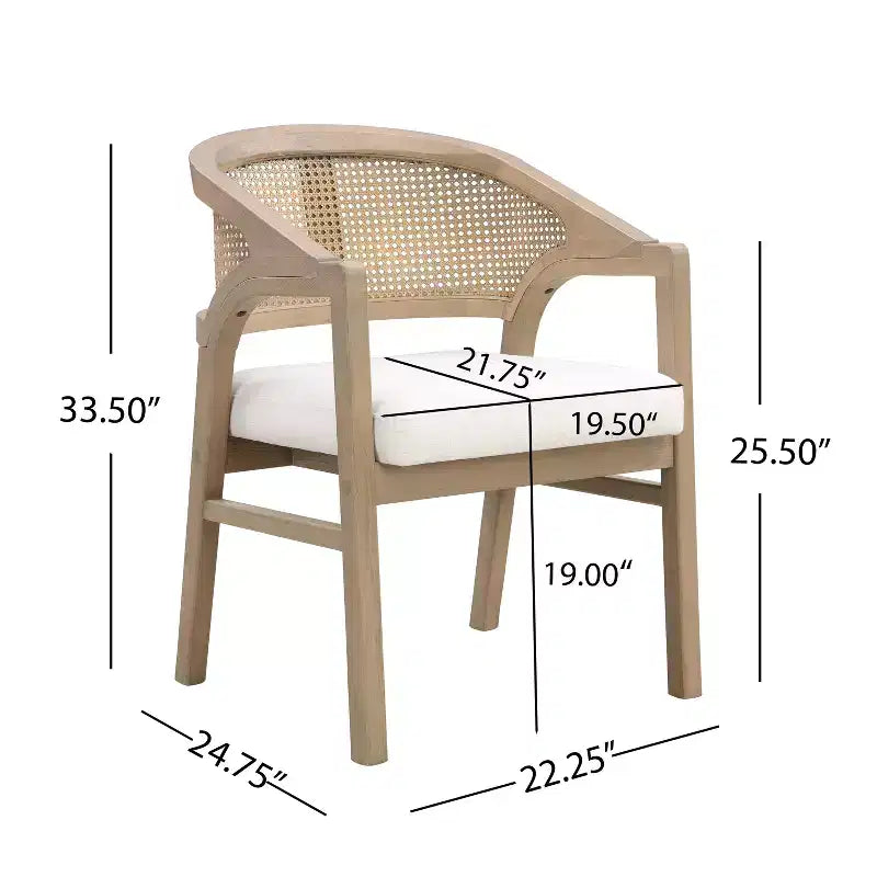 Set da Pranzo da 7 Pezzi Christopher Knight Home Gween Farmhouse con Sedie in Rattan Imbottite in Legno di Gomma