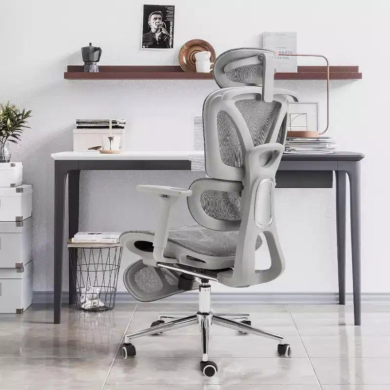 Sedia da ufficio ergonomica EROMMY in rete con poggiapiedi, sedia da computer per persone robuste e alte con poggiatesta regolabile in 3D e braccioli regolabili in 4D