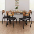 Modern Dining Table Set for 4, 5-Piece Kitchen Table Set with Metal Frame, 4 Padded Chairs & Storage Rack for Small Space, Apartment