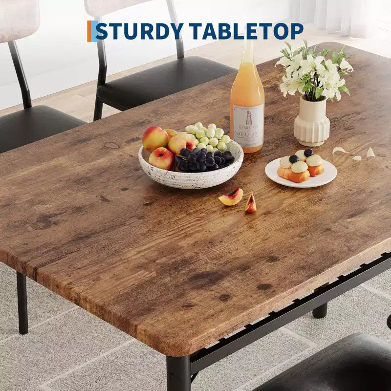 Set moderno da tavolo da pranzo per 4 persone, set da cucina di 5 pezzi con struttura in metallo, 4 sedie imbottite e scaffale portaoggetti per piccoli spazi, appartamento