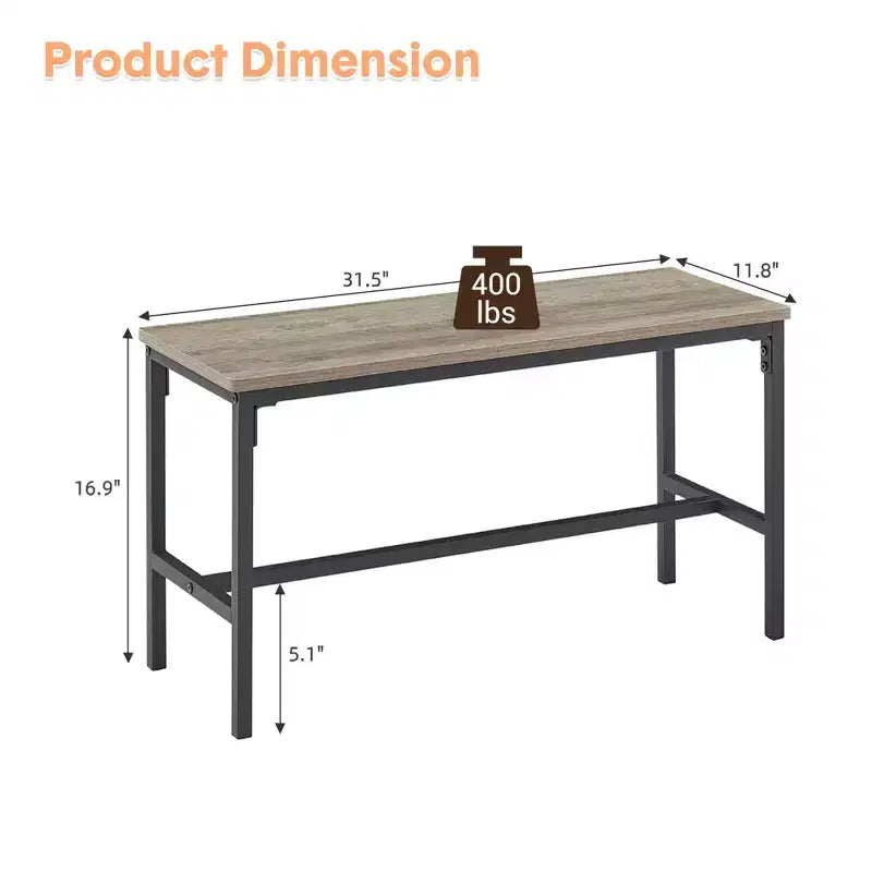 Set Tavolo da Pranzo CuisinSmart per 4 Persone, Tavolo da Cucina con 2 Panche, Set Tavolo da Sala da Pranzo con Portabottiglie, Marrone, Nero, Grigio