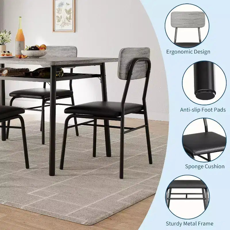 Set da pranzo in 3 pezzi per 2 persone, tavolo da cucina in legno con ripiano portaoggetti, 2 sedie imbottite, set da pranzo per piccoli spazi, appartamento
