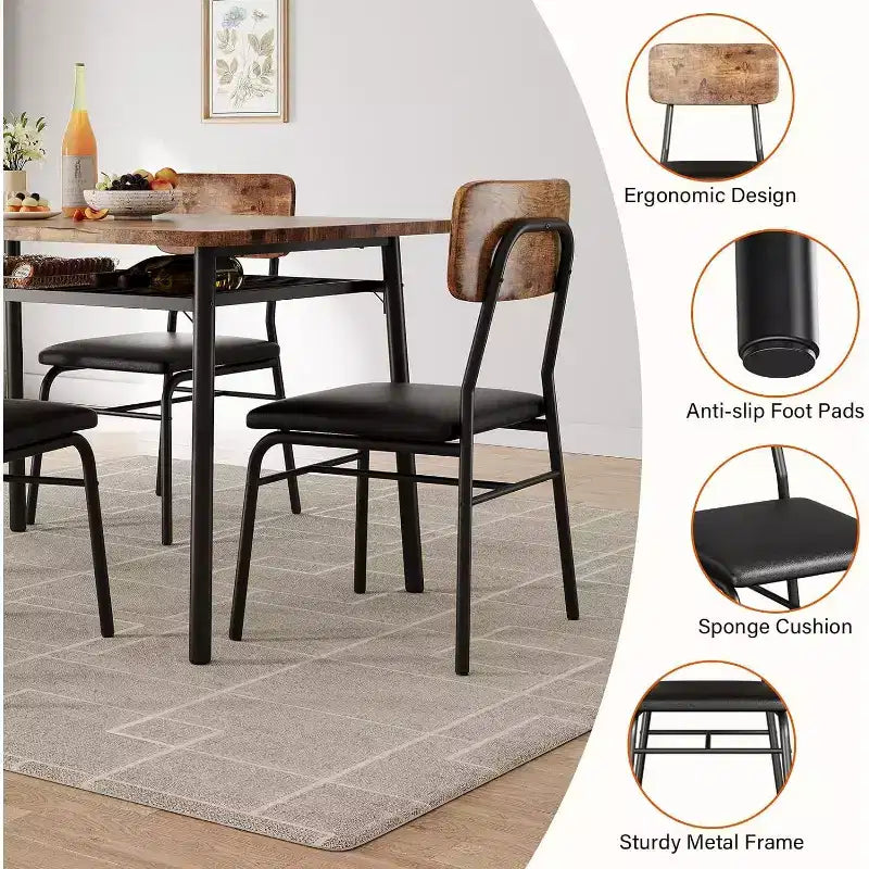 Set da pranzo in 3 pezzi per 2 persone, tavolo da cucina in legno con ripiano portaoggetti, 2 sedie imbottite, set da pranzo per piccoli spazi, appartamento