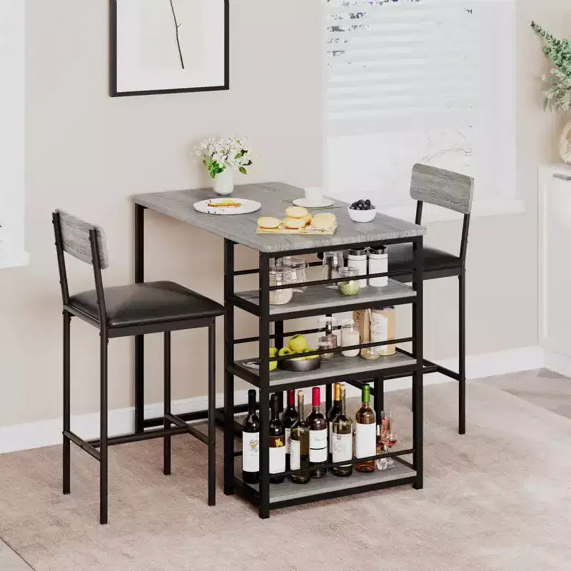 1 tavolo da pranzo e 2 sedie alte, set da pranzo bar, facile da montare, set da tavolo moderno e compatto per cucina, sala da pranzo, piccoli spazi, mobili per la casa