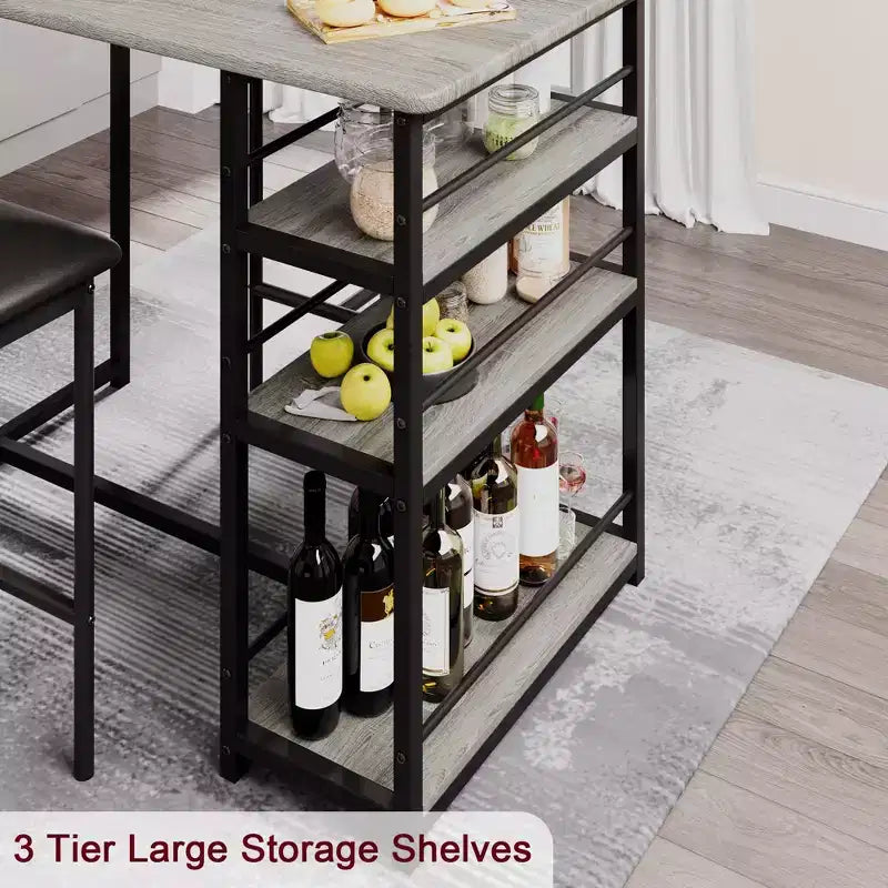 1 tavolo da pranzo e 2 sedie alte, set da pranzo bar, facile da montare, set da tavolo moderno e compatto per cucina, sala da pranzo, piccoli spazi, mobili per la casa