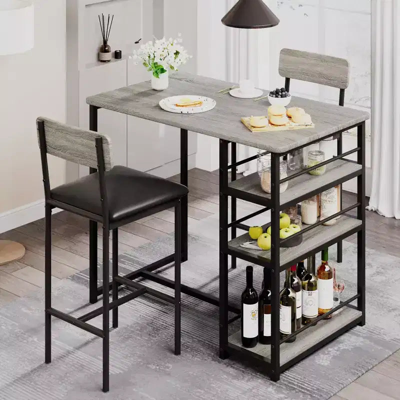 1 tavolo da pranzo e 2 sedie alte, set da pranzo bar, facile da montare, set da tavolo moderno e compatto per cucina, sala da pranzo, piccoli spazi, mobili per la casa