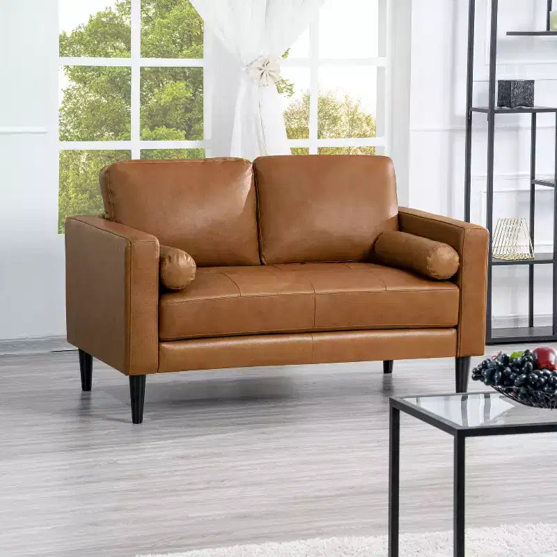Home Imports Emporium Upholstered Chair, Loveseat and Sofa Set Combos for Living Room in Tan, Leather