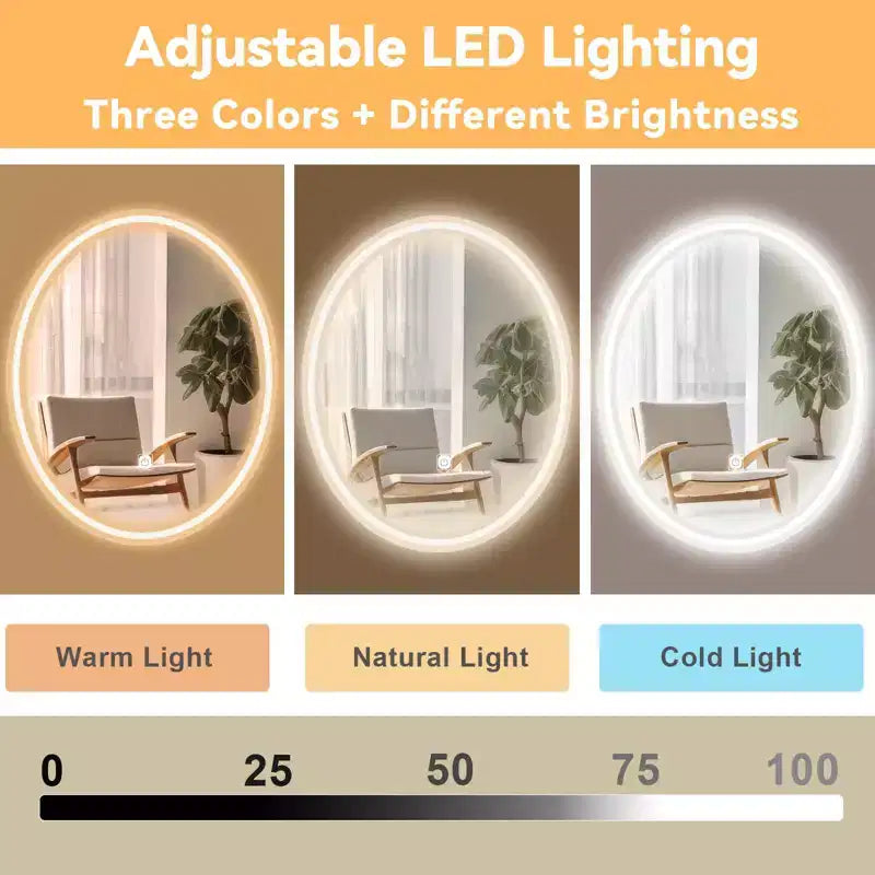 27.5 Scrivania da trucco estensibile con specchio LED e sgabello