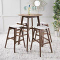 GDFStudio Elise Mid-Century Modern Fabric Upholstered 5 Piece Bar Set