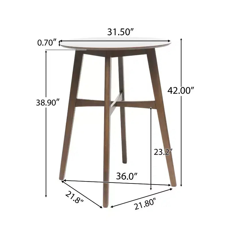 Set da bar 5 pezzi rivestito in tessuto Elise Mid-Century Modern di GDFStudio