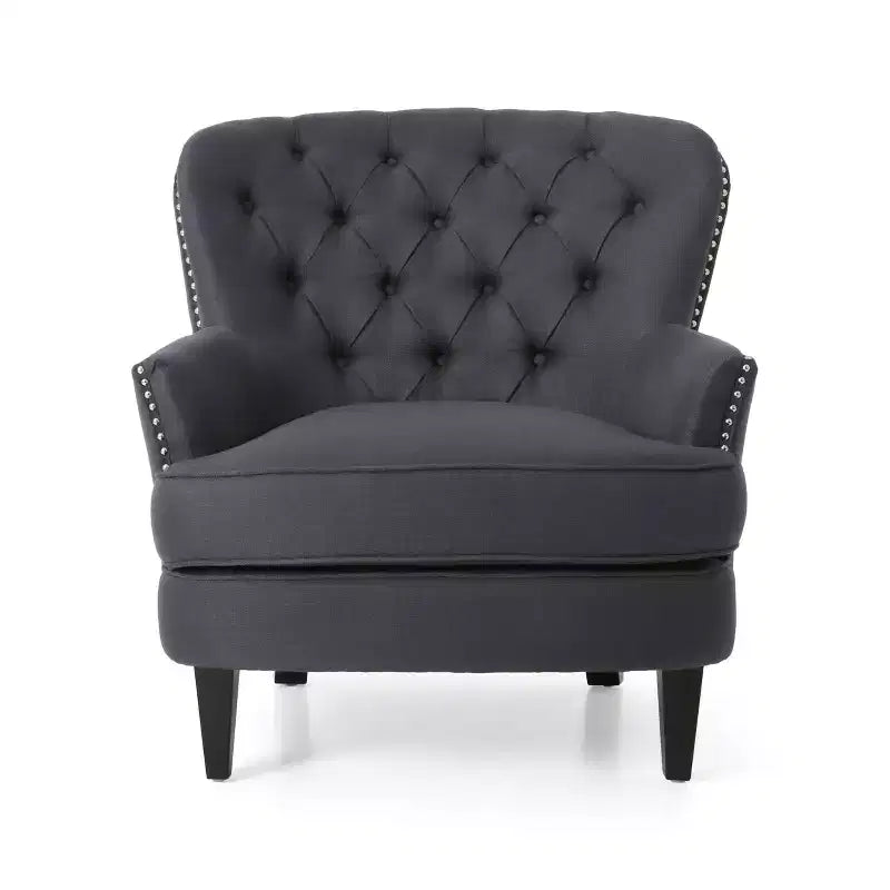 GDFStudio Jaxen Contemporary Fabric Tufted Club Chair and Ottoman Set