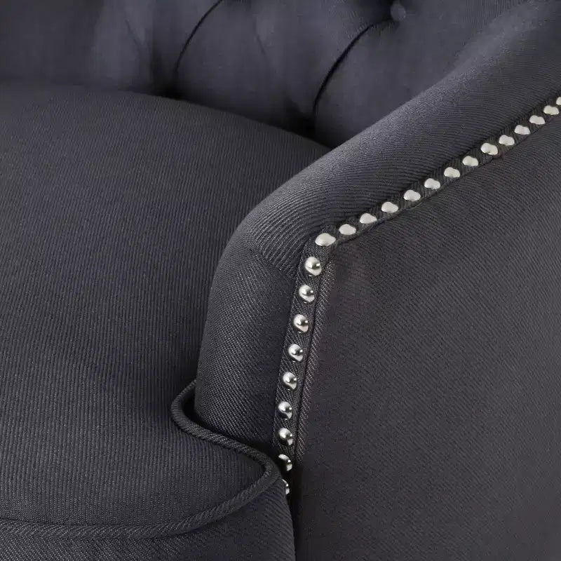 GDFStudio Jaxen Contemporary Fabric Tufted Club Chair and Ottoman Set