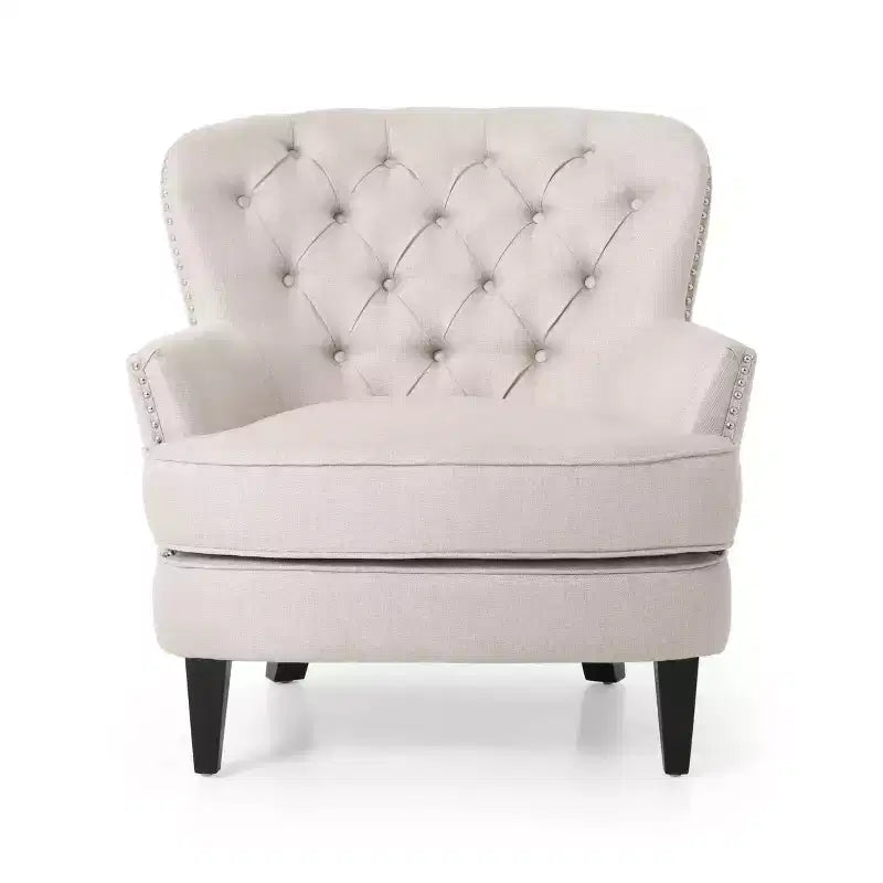 GDFStudio Jaxen Contemporary Fabric Tufted Club Chair and Ottoman Set