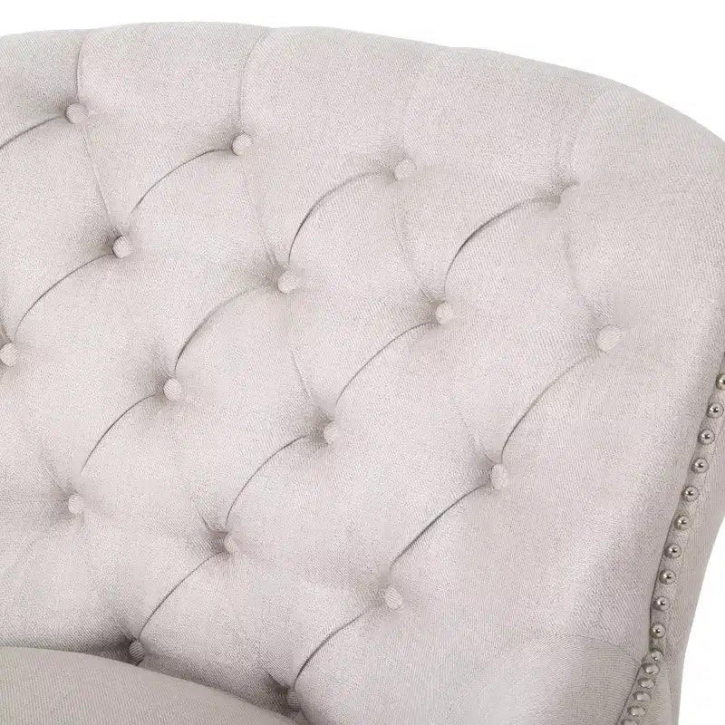 GDFStudio Jaxen Contemporary Fabric Tufted Club Chair and Ottoman Set