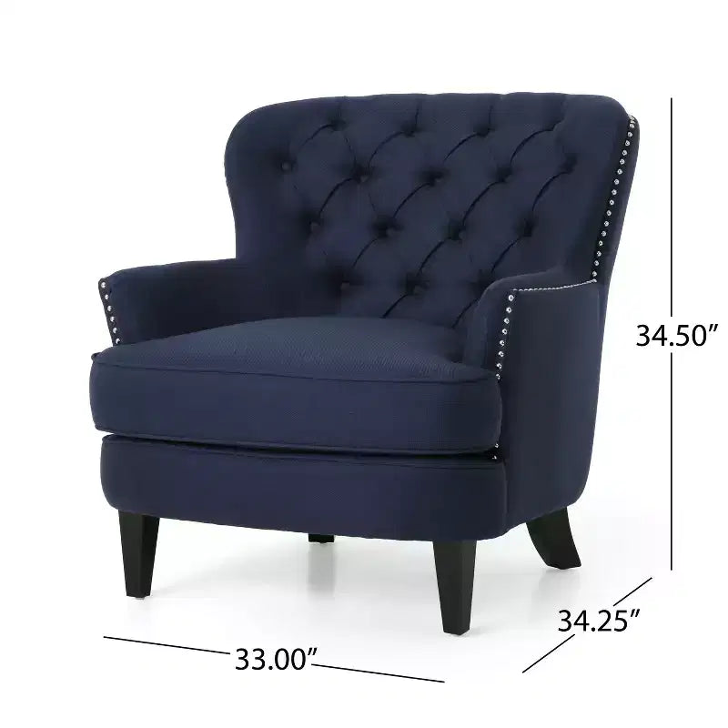 GDFStudio Jaxen Contemporary Fabric Tufted Club Chair and Ottoman Set