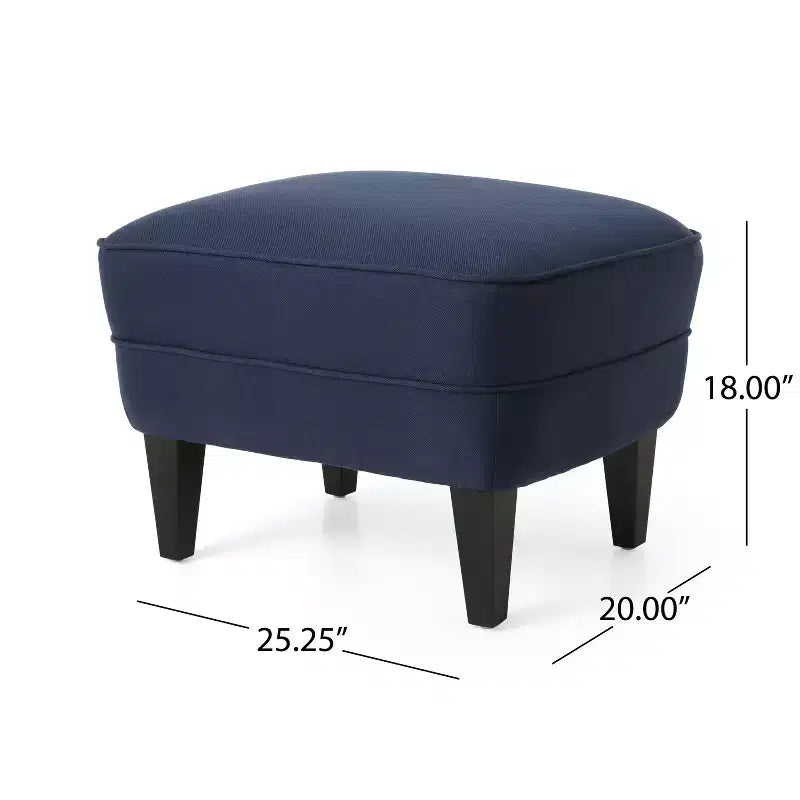 GDFStudio Jaxen Contemporary Fabric Tufted Club Chair and Ottoman Set